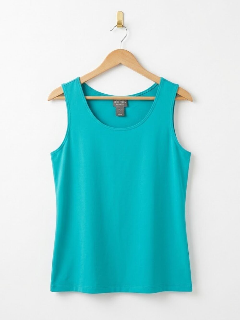Chicos Tank Top Size Large Teal Turquoise Blue Stretch Minimalist Jersey Knit